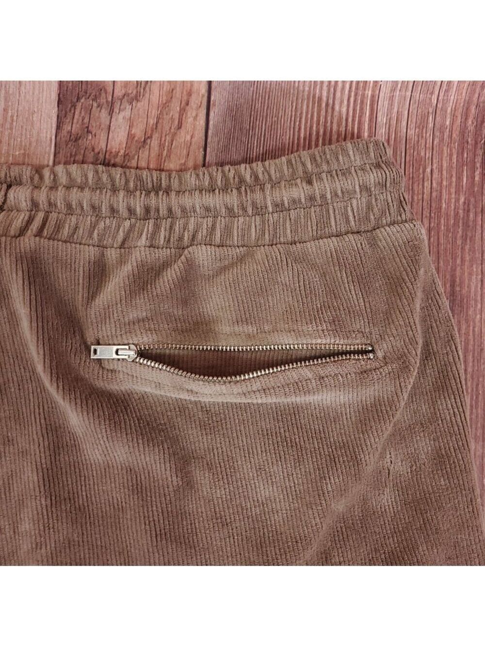 Reiss Kaiden Womens Size XL Mocha Corduroy Drawstring Stretch Joggers Pants - Picture 7 of 12